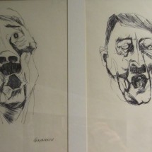 Hitler sketched by Oswaldo Guayasamin from Ecuador